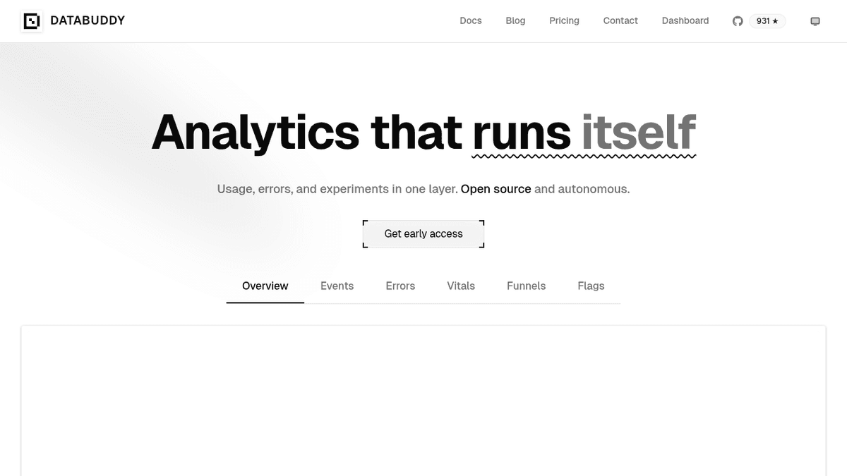 Screenshot of https://www.databuddy.cc